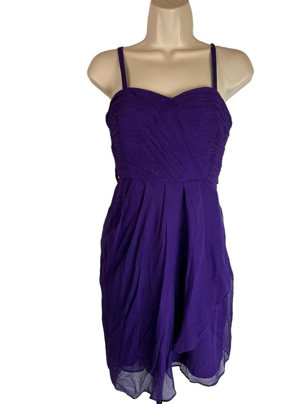 J. Crew purple Silk Cocktail party dress, Sz 0 - ruched draped